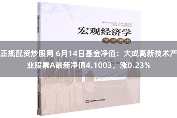 正规配资炒股网 6月14日基金净值：大成高新技术产业股票A最新净值4.1003，涨0.23%