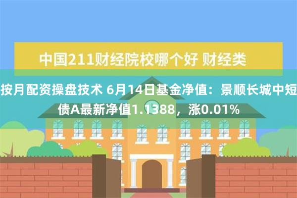 按月配资操盘技术 6月14日基金净值：景顺长城中短债A最新净值1.1388，涨0.01%