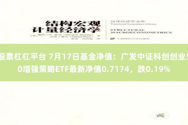 股票杠杠平台 7月17日基金净值：广发中证科创创业50增强策略ETF最新净值0.7174，跌0.19%