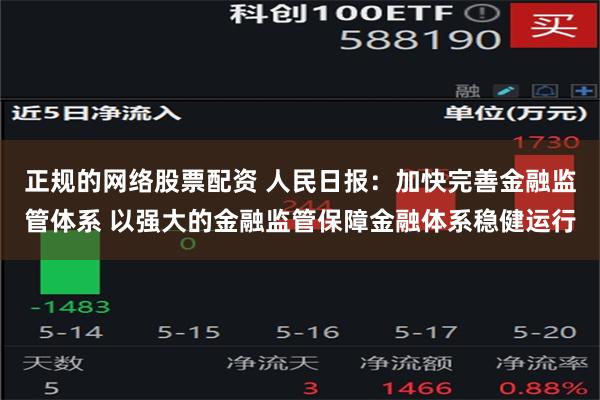 正规的网络股票配资 人民日报：加快完善金融监管体系 以强大的金融监管保障金融体系稳健运行