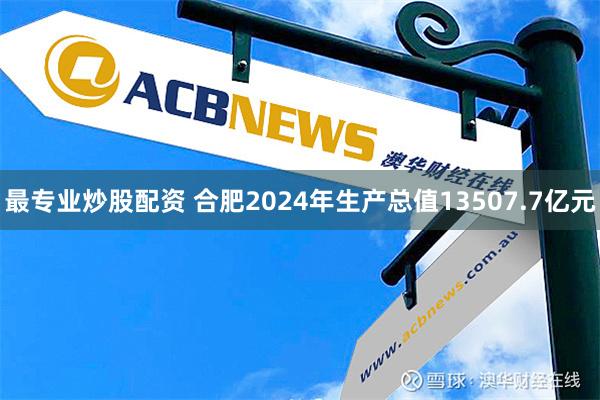 最专业炒股配资 合肥2024年生产总值13507.7亿元